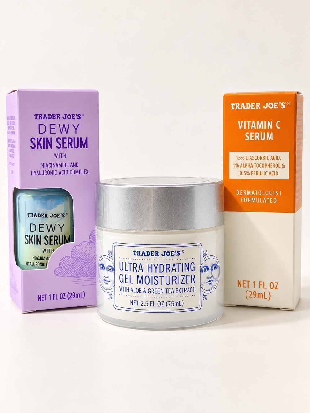 NEW • Trader Joe's Brightening Dewy Skincare Trio • Vitamin C + Niacinamide
